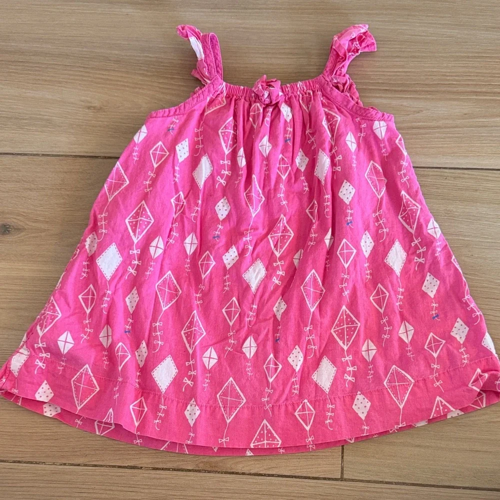BabyGap‎ Pink Kite Print Ruffle Strap Sleeveless Dress Baby 6-12 Months - Picture 4 of 4